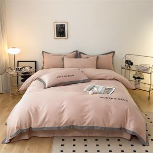 China リアクティブプリント オレンジ色の豪華ベッドシーツ オーダーメイドサイズ ユートピアベッドセット wholesale