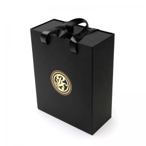 China Customized gold stamping logo wine box red wine glass packages with handle supplier