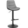 China 43xD41xH94-116cm Fabric Bar Stools Grey Velvet With Back With Adjustable And Swivel Black Leg wholesale