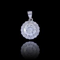 China Vintage Shining Sterling Silver Round Pendant Cubic Zirconia Jewelry For Gifts on sale