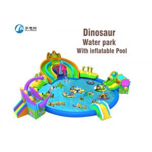 China dinosaur kingdom giant inflatable water park slide with pool supplier