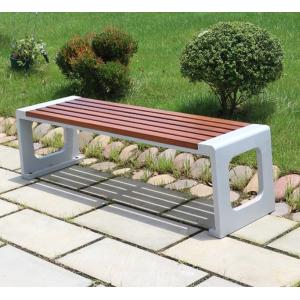 Stainless Steel  Wood Outdoor Metal Bench Parks And Gardens