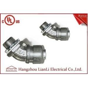 China 3/4UL Listed Liquid Tight Malleable Iron Steel Lock Insulated Flexible Connector Galvanized 45 Degree supplier
