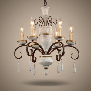 China Antique Rustic wood and iron chandelier (WH-CI-29) supplier