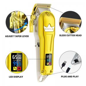 China Stainless Blade Cordless Hair Trimmer Led Display All Metal Usb Rechargeable supplier