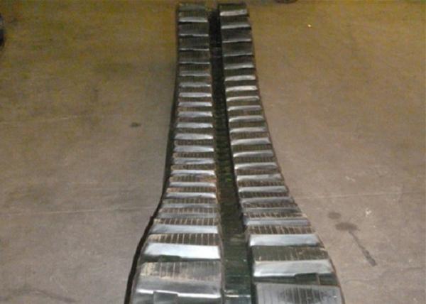 Mini Black Excavator Rubber Tracks 350 X 52.5 X 104 With Steel Wire Inside