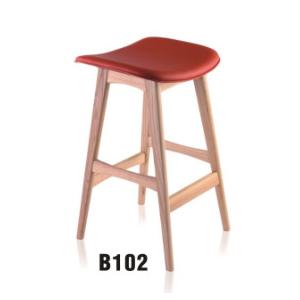 China North Europe style solid wood bar stool with cushion seat supplier