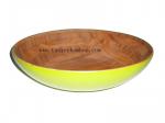 Oval spun bamboo yellow lacquer Fruit bowl