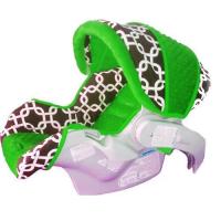 Custom black links lime minky replacement covers for infant car seat Fits graco snugride chic-covers